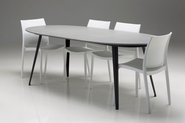 VATA White Polypropylene Indoor Outdoor Stackable Dining Chairs 4 2