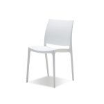 VATA White Polypropylene Indoor Outdoor Stackable Dining Chairs