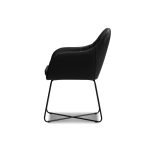 VAUGHN Black Leatherette Dining Armchair Black Steel Base 7 VAUGHN Black Leatherette Dining Armchair Black Steel Base