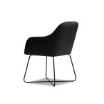 VAUGHN Black Leatherette Dining Armchair Black Steel Base 8 VAUGHN Black Leatherette Dining Armchair Black Steel Base