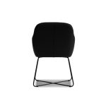 VAUGHN Black Leatherette Dining Armchair Black Steel Base 9 VAUGHN Black Leatherette Dining Armchair Black Steel Base