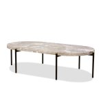 VELODROME Coffee Table Grey Calacatta Viola Marble Black Frame