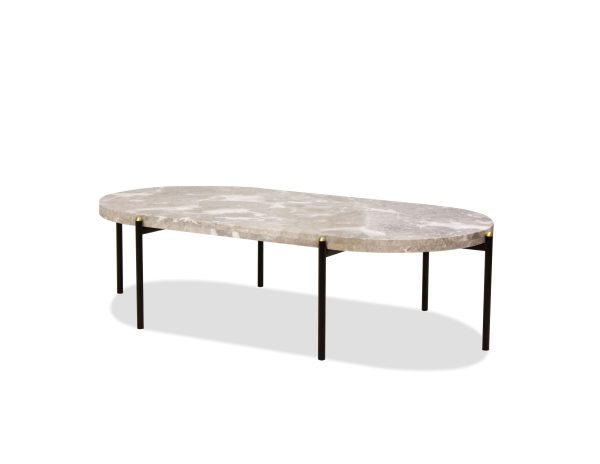 VELODROME Coffee Table Grey Calacatta Viola Marble Black Frame 1
