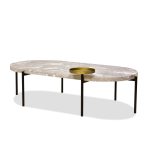 VELODROME Coffee Table Grey Calacatta Viola Marble Black Frame