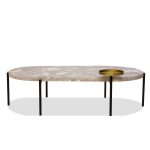 VELODROME Coffee Table Grey Calacatta Viola Marble Black Frame
