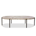 VELODROME Coffee Table Grey Calacatta Viola Marble Black Frame