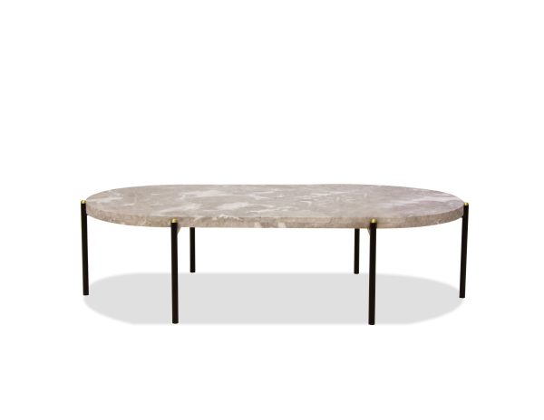 VELODROME Coffee Table Grey Calacatta Viola Marble Black Frame 3