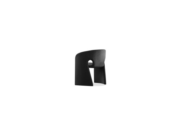 VERA Crow Black Polyester Dining Chair Steel Frame 2 2