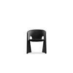 VERA Crow Black Polyester Dining Chair, Steel Frame