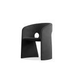 VERA Crow Black Polyester Dining Chair, Steel Frame