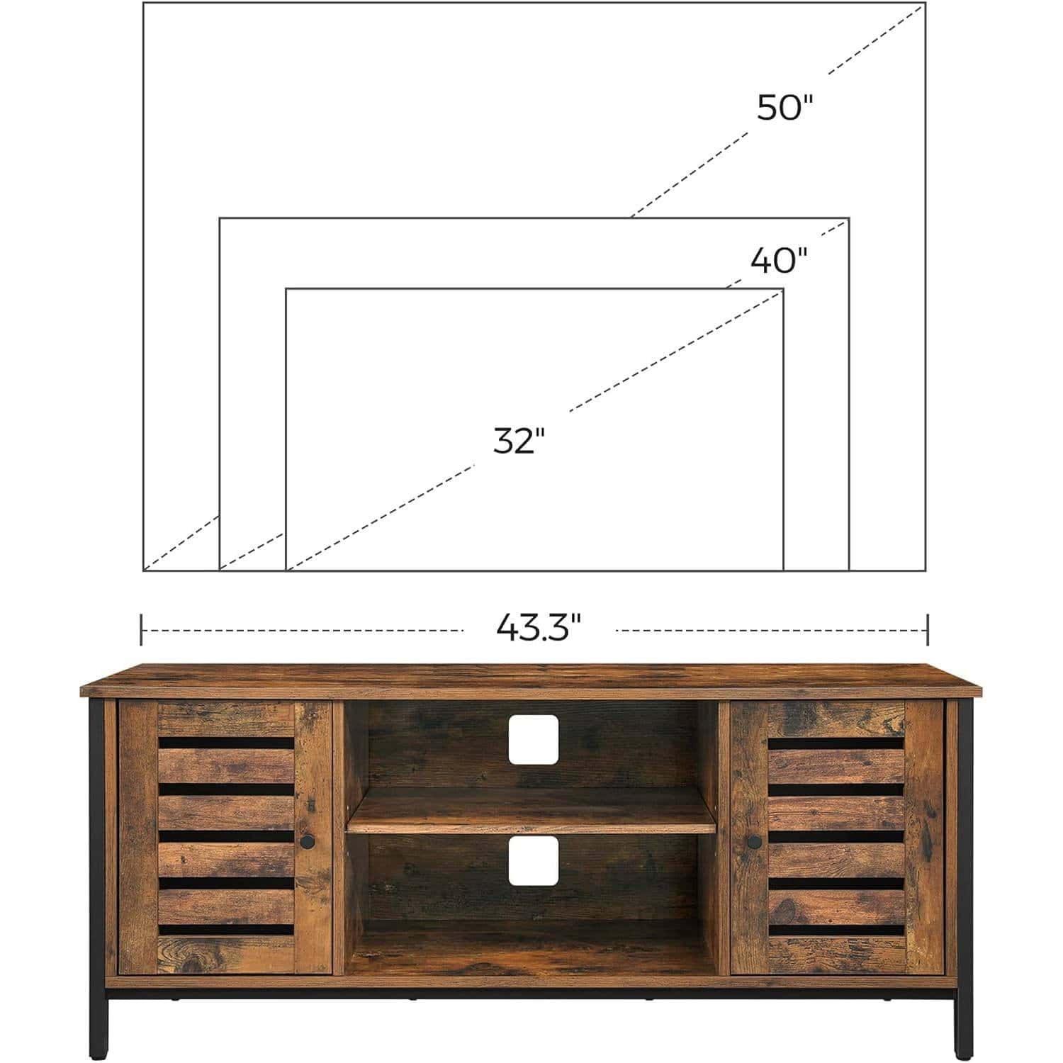 Rustic Mid-Century TV Stand with Storage for 50-Inch TVs 5 Rustic Mid-Century TV Stand with Storage for 50-Inch TVs - Image 5