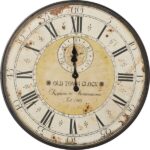 Oversized Distressed Metal Wall Clock with Roman Numerals