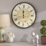 Oversized Distressed Metal Wall Clock with Roman Numerals