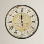 Oversized Distressed Metal Wall Clock with Roman Numerals