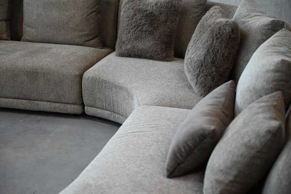VOLTAIRE Brindle Brown Fabric LSF Chaise Sectional 2