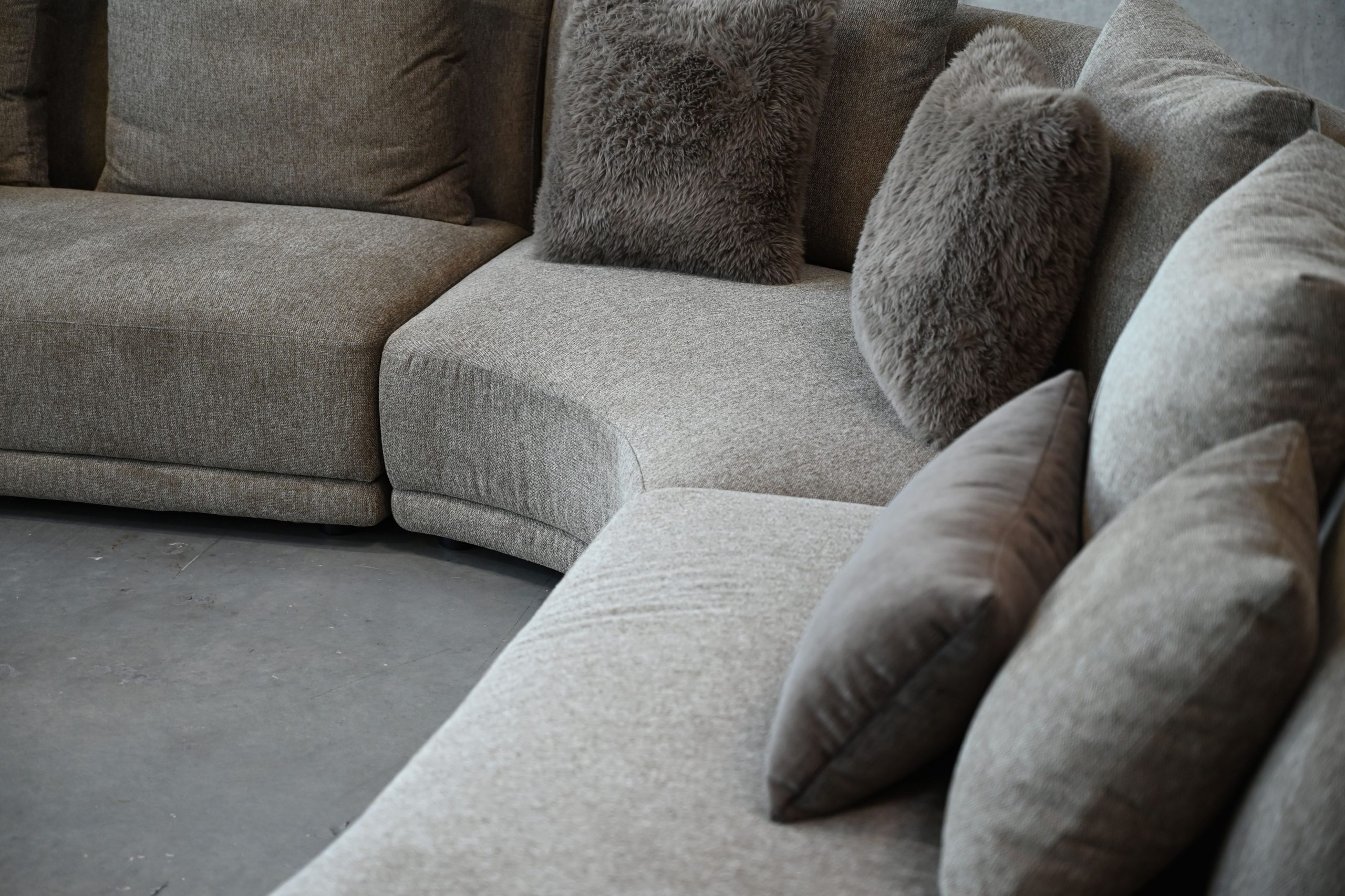 VOLTAIRE Brindle Brown Fabric LSF Chaise Sectional 3 VOLTAIRE Brindle Brown Fabric LSF Chaise Sectional - Image 3