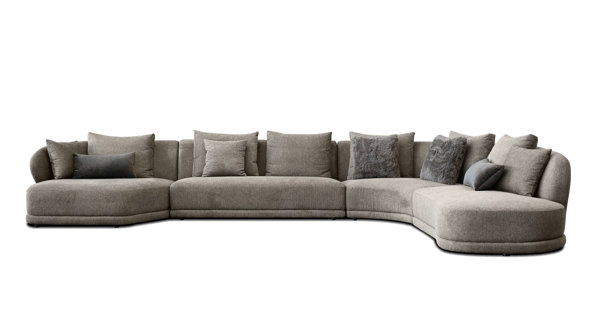 VOLTAIRE Brindle Brown Fabric LSF Chaise Sectional 1 VOLTAIRE Brindle Brown Fabric LSF Chaise Sectional