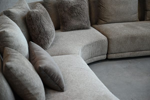 VOLTAIRE Brindle Brown Fabric RSF Chaise Sectional 2