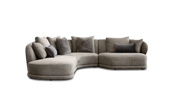 VOLTAIRE Brindle Brown Fabric RSF Chaise Sectional 3