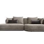 VOLTAIRE Brindle Brown Fabric RSF Chaise Sectional