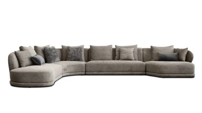 VOLTAIRE Brindle Brown Fabric RSF Chaise Sectional