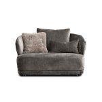 VOLTAIRE Mocha Bean Chenille Lounge Chair