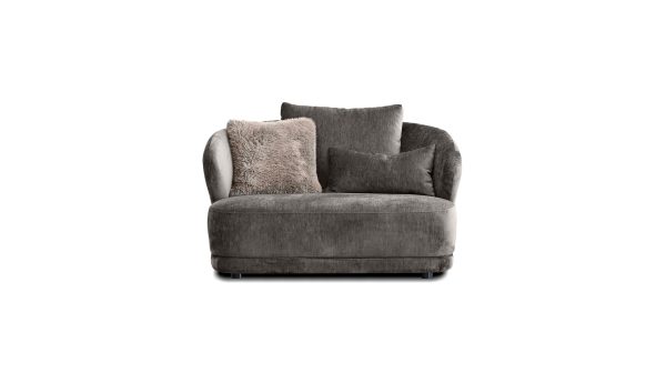 VOLTAIRE Mocha Bean Chenille Lounge Chair 1