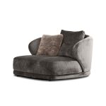 VOLTAIRE Mocha Bean Chenille Lounge Chair