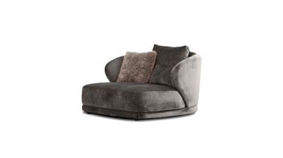VOLTAIRE Mocha Bean Chenille Lounge Chair