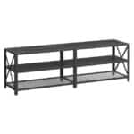 Industrial Black Metal and Wood TV Stand for 70-inch TVs 7 Industrial Black Metal and Wood TV Stand for 70-inch TVs