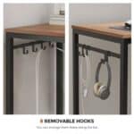 Industrial Steel Frame Computer Desk with Hooks and Wood Top 7 Industrial Steel Frame Computer Desk with Hooks and Wood Top