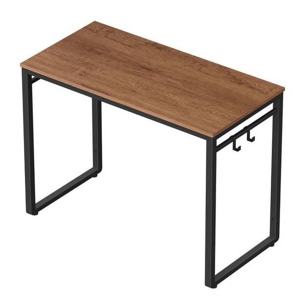 Industrial Steel Frame Computer Desk with Hooks and Wood Top 4 Industrial Steel Frame Computer Desk with Hooks and Wood Top - Image 4