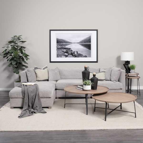 Valence Medium Gray Throw Pillow Sectional Piece 1