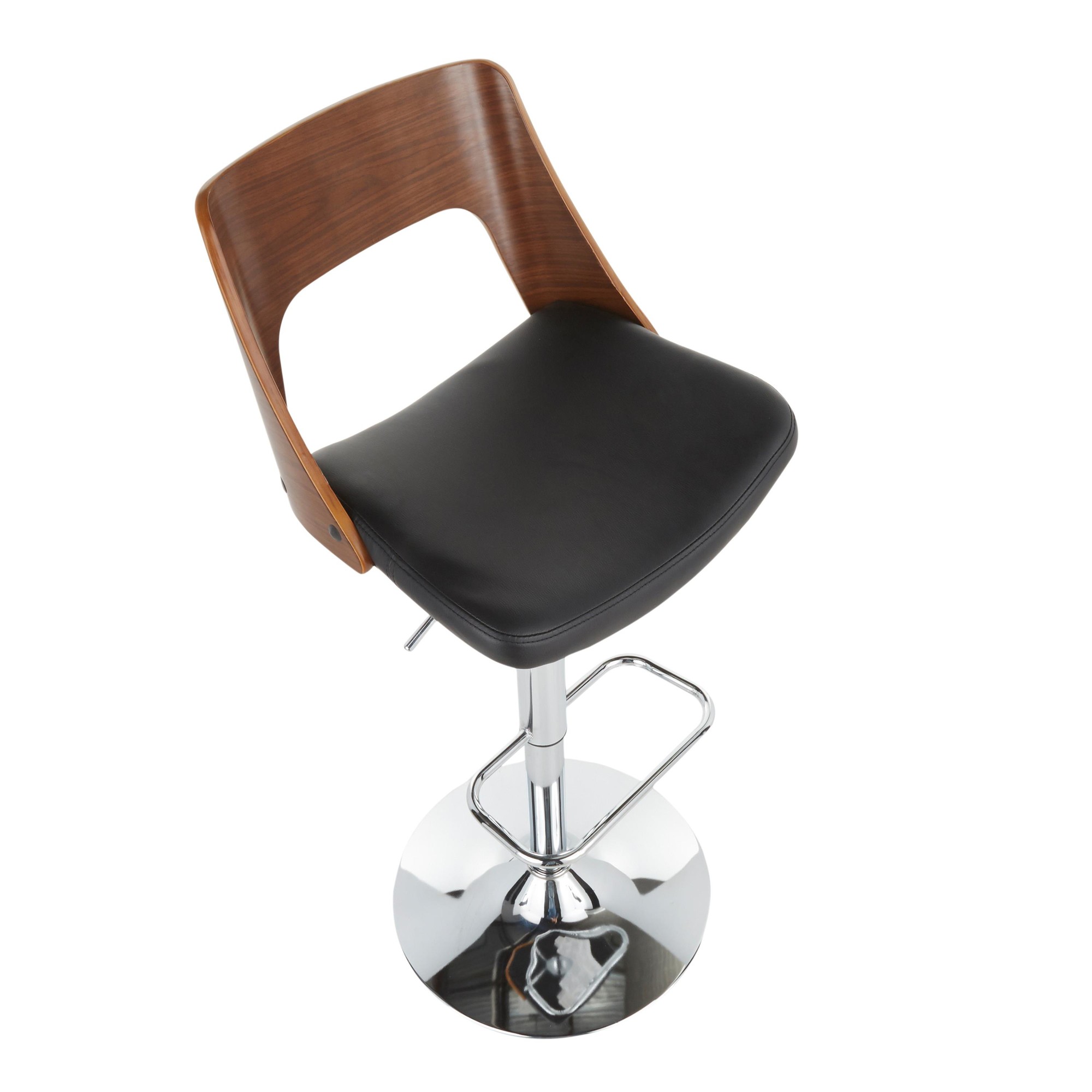Valencia Mid-Century Modern Black Faux Leather Swivel Barstool (Set of 3) 10 Valencia Mid-Century Modern Black Faux Leather Swivel Barstool (Set of 3) - Image 10