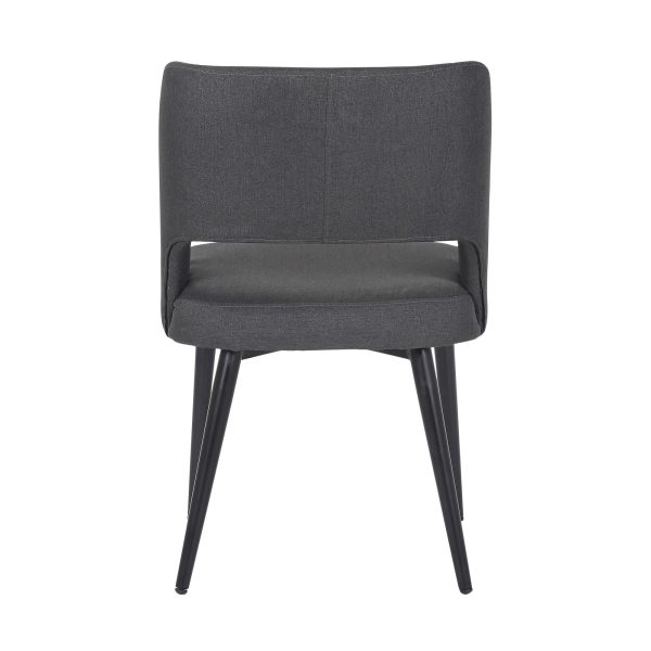 Valencia Mid Century Modern Black Steel Charcoal Fabric Chair 4