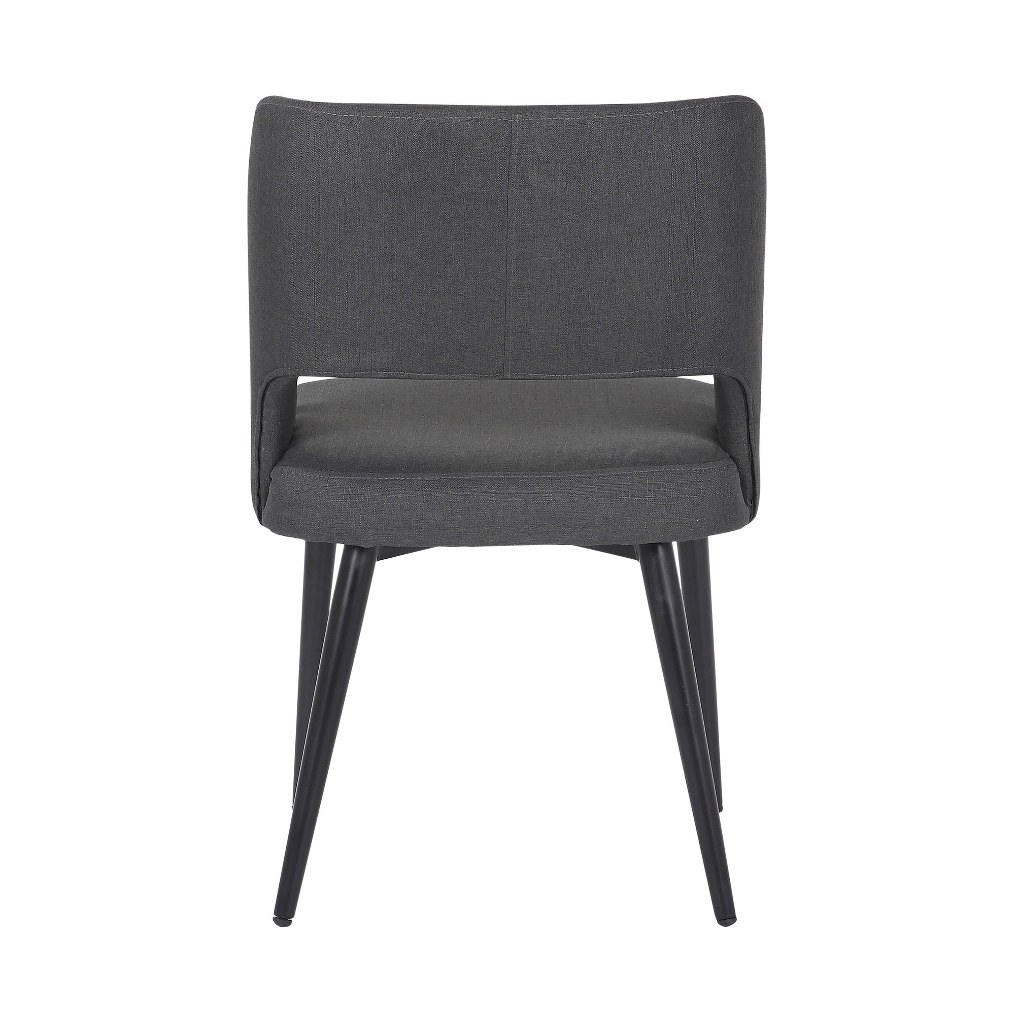Valencia Mid-Century Modern Black Steel Charcoal Fabric Chair 5 Valencia Mid-Century Modern Black Steel Charcoal Fabric Chair - Image 5