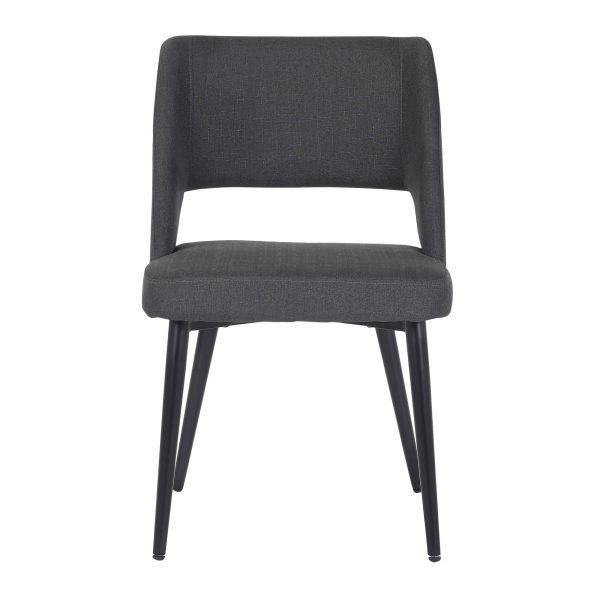 Valencia Mid Century Modern Black Steel Charcoal Fabric Chair 5