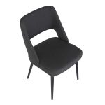 Valencia Mid-Century Modern Black Steel Charcoal Fabric Chair 19 Valencia Mid-Century Modern Black Steel Charcoal Fabric Chair