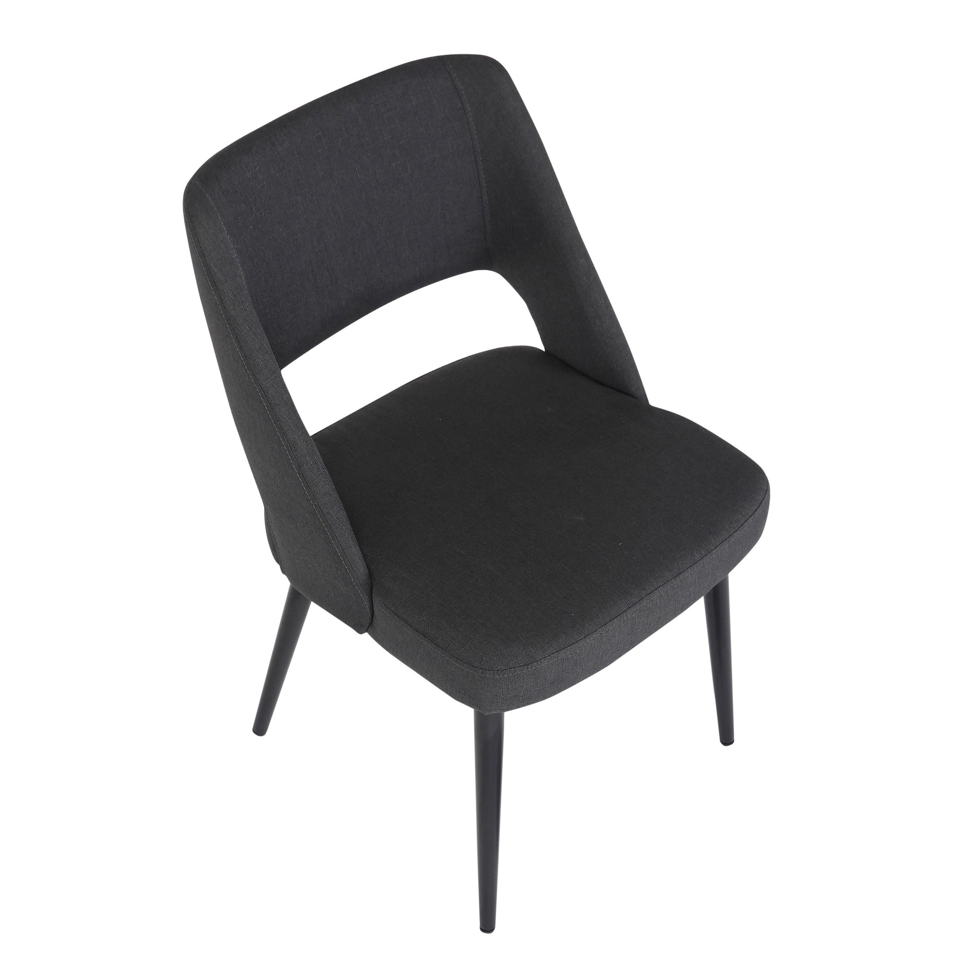 Valencia Mid-Century Modern Black Steel Charcoal Fabric Chair 7 Valencia Mid-Century Modern Black Steel Charcoal Fabric Chair - Image 7