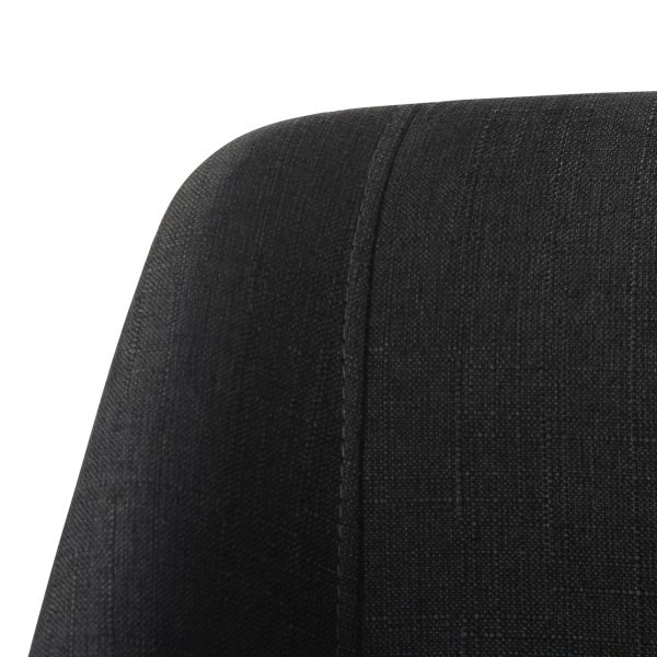 Valencia Mid Century Modern Black Steel Charcoal Fabric Chair 7