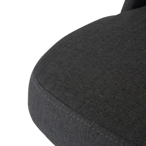 Valencia Mid Century Modern Black Steel Charcoal Fabric Chair 8