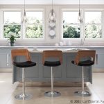 Valencia Mid-Century Modern Swivel Barstools Black (Set of 2)