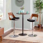 Valencia Mid-Century Modern Swivel Barstools Black (Set of 2)