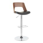 Valencia Mid-Century Modern Swivel Barstools Black (Set of 2)
