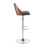 Valencia Mid-Century Modern Swivel Barstools Black (Set of 2)