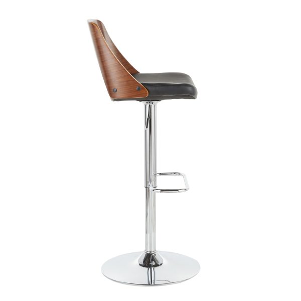 Valencia Mid Century Modern Swivel Barstools Black Set of 2 7