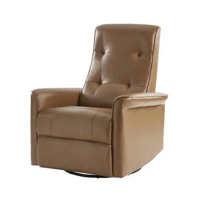 Valentin Vegan Leather Swivel Rocking Power Recliner USB Camel