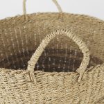 Vance 17.7L x 17.7W x 11.8H Light Brown Palm Leaf and Seagrass Round Basket W/ Handles