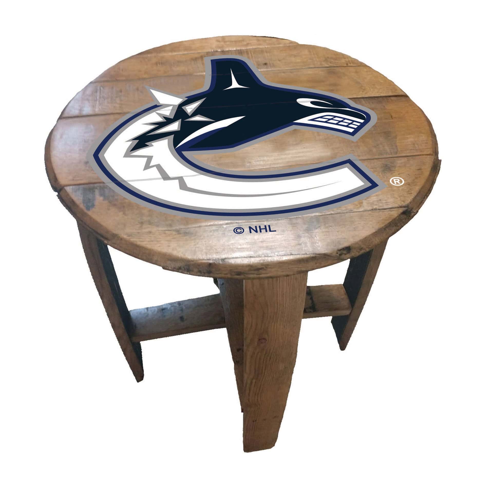 Vancouver Canucks Oak Barrel Table 1 Vancouver Canucks Oak Barrel Table