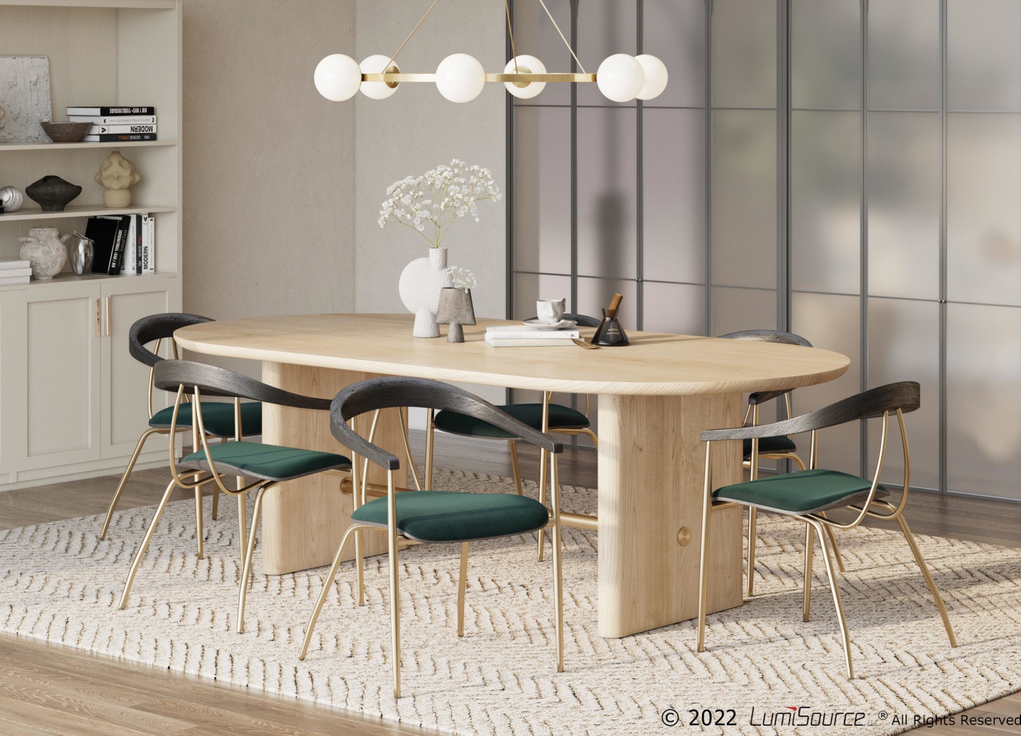 Vanessa Gold Green Velvet Contemporary Dining Chairs (Set of 2) 2 Vanessa Gold Green Velvet Contemporary Dining Chairs (Set of 2) - Image 2
